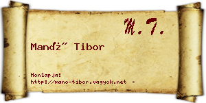 Manó Tibor névjegykártya