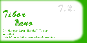 tibor mano business card